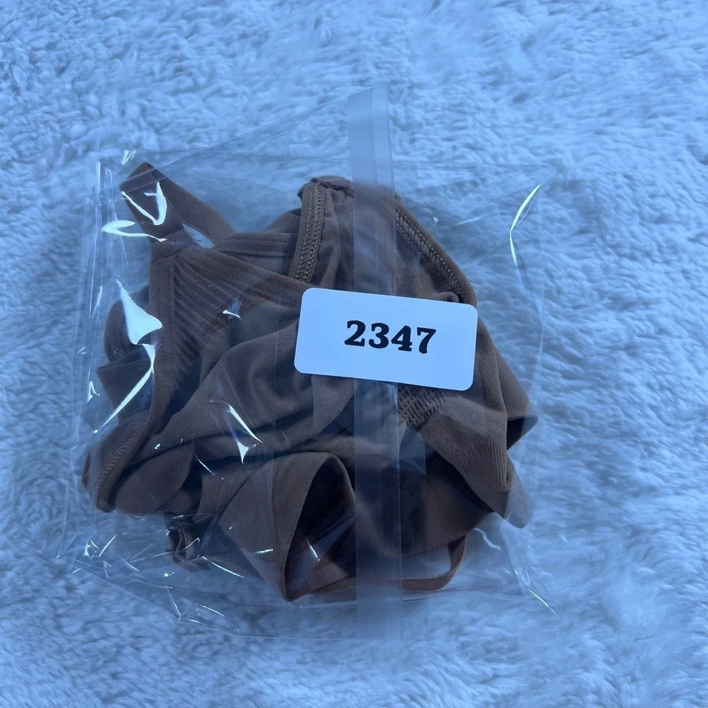 SKIMS Sculpting Bralette Cocoa Brown Ruched Seamless Bra S/M SM-BRA-0112 NWOT - Picture 9 of 9